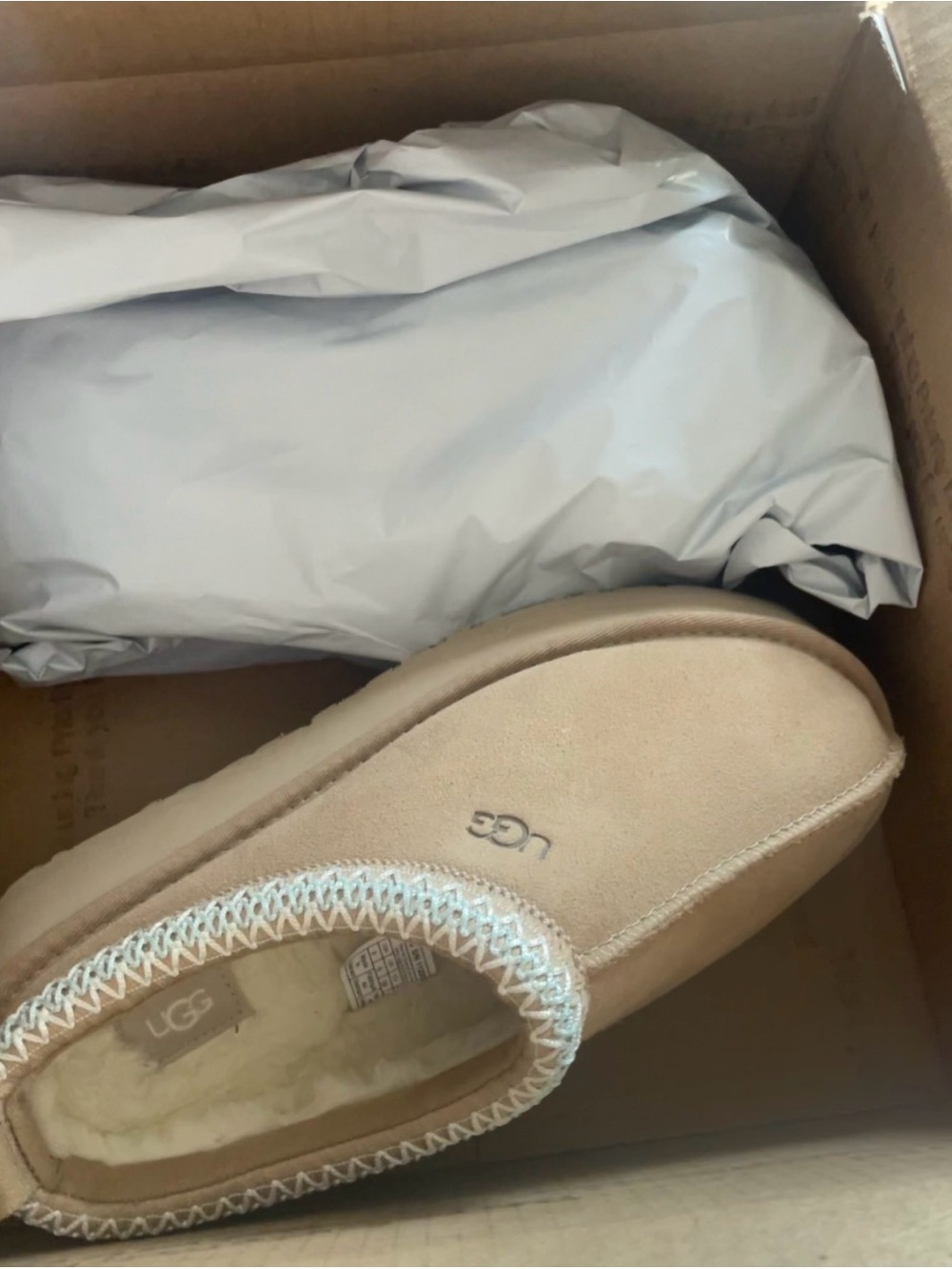 UGG Suede Slip-On Slipper in Light Tan